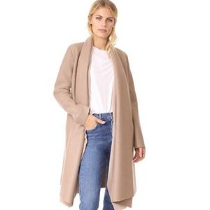 Harris Wharf London Camel Long Blanket Wool Coat Size IT38